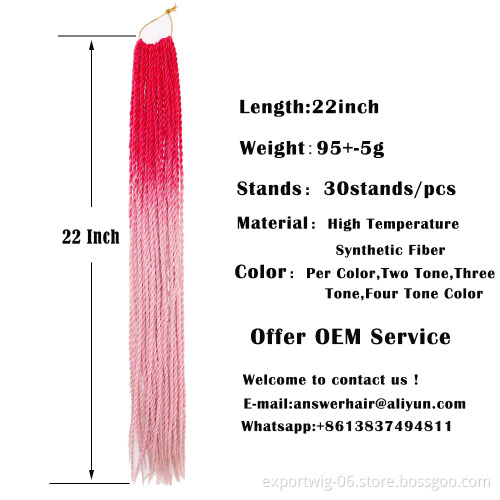 24 inch Senegalese Twist Crochet Braid Hair Twist Wholesale Braiding Synthetic Hair Extension